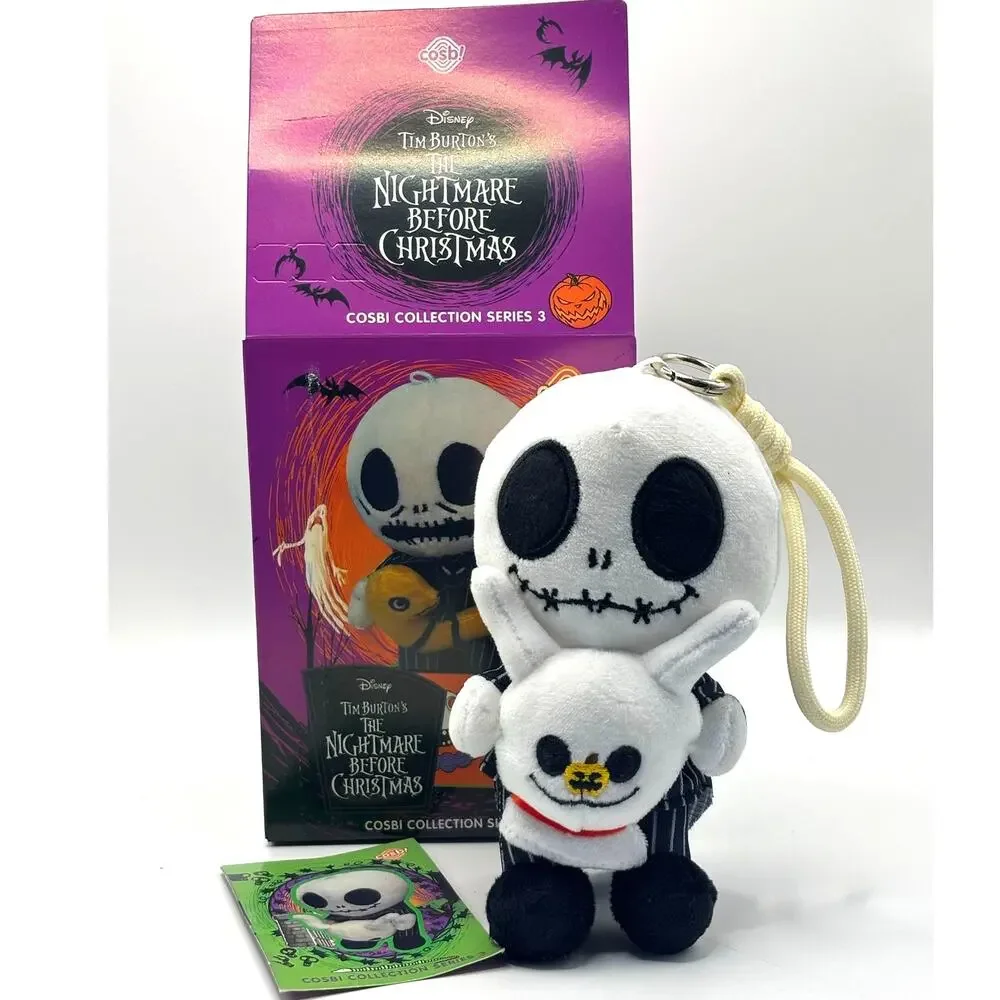 Disney x Cosbi x Nightmare Before Christmas Plush Charm, Jack & Zero, New